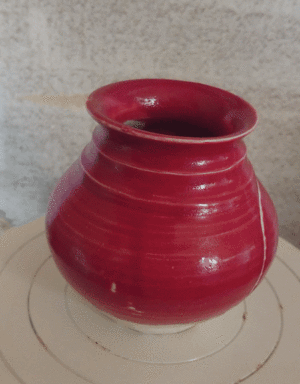 Vase poire rouge de san