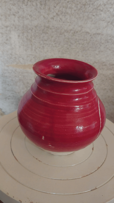 Vase poire rouge de san